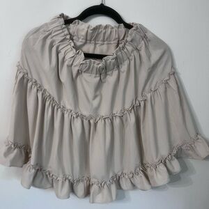 Women’s Boutique Beige Ruffle Skirt